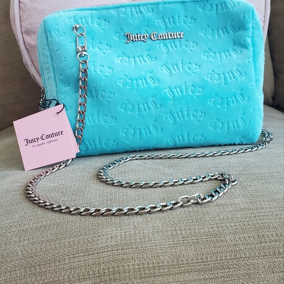 Juicy Couture Blue Embossed Shoulder/ Crossbody Bag - Picture 3 of 4